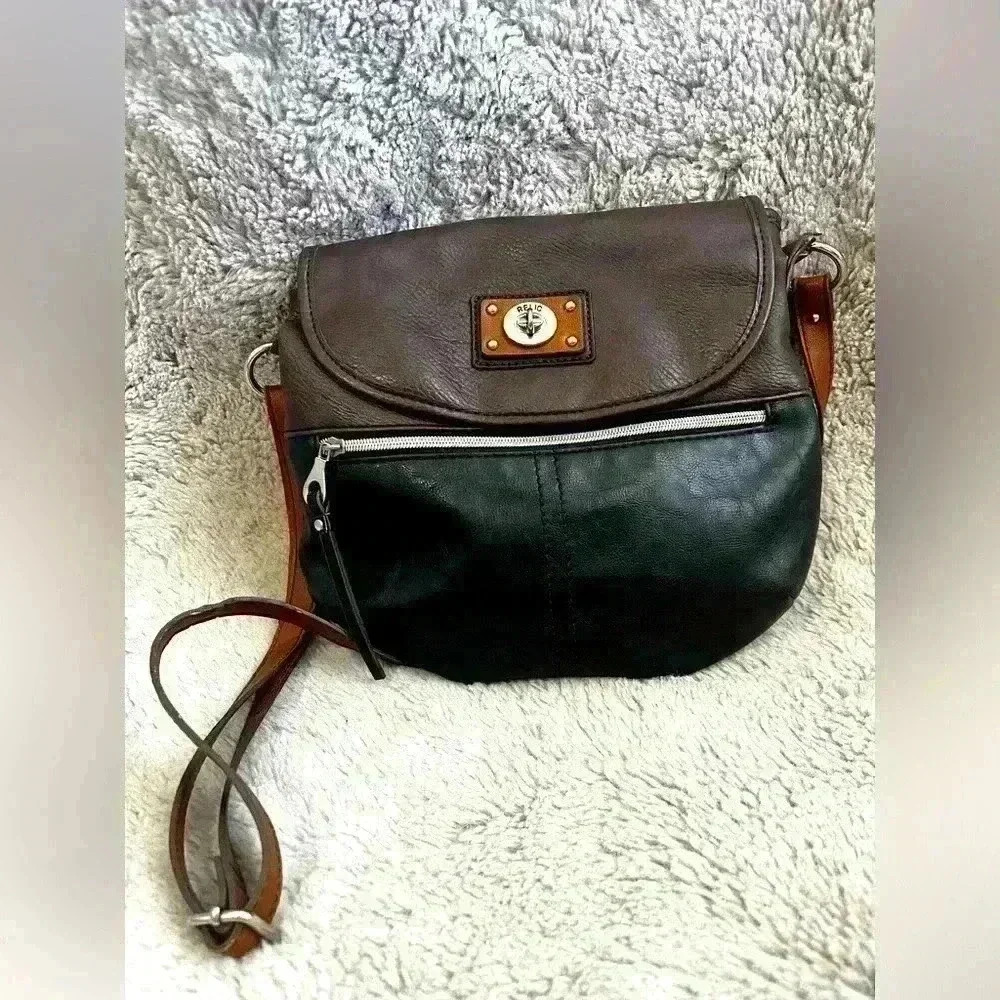 Relic brown and black crossbody purse